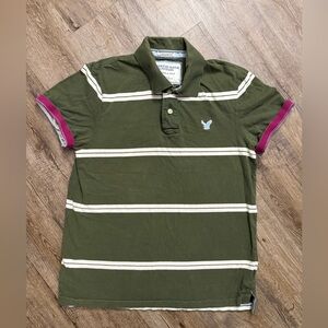 Y2K American Eagle • Vintage Fit Striped Polo